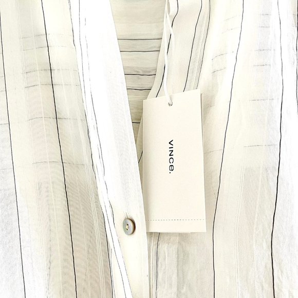 Vince Drape Striped Pullover Blouse Size S - Picture 5 of 11